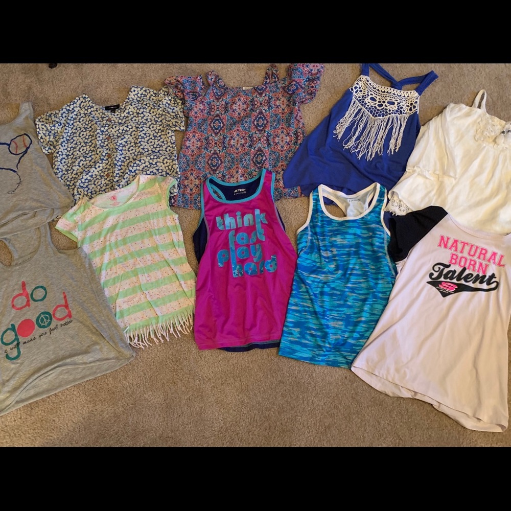 Girls size large tops